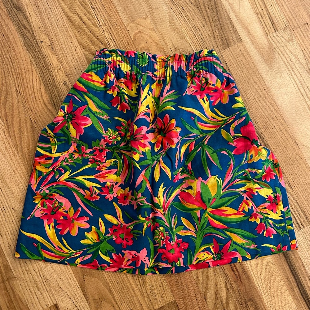 J. Crew A-Line Tropical Skirt Elastic Waistband